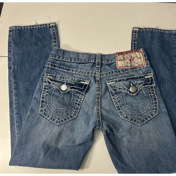 True Religion Ricky Super T White Stitch Jeans Medium Wash Men’s 32X33 Rare - Picture 4 of 9